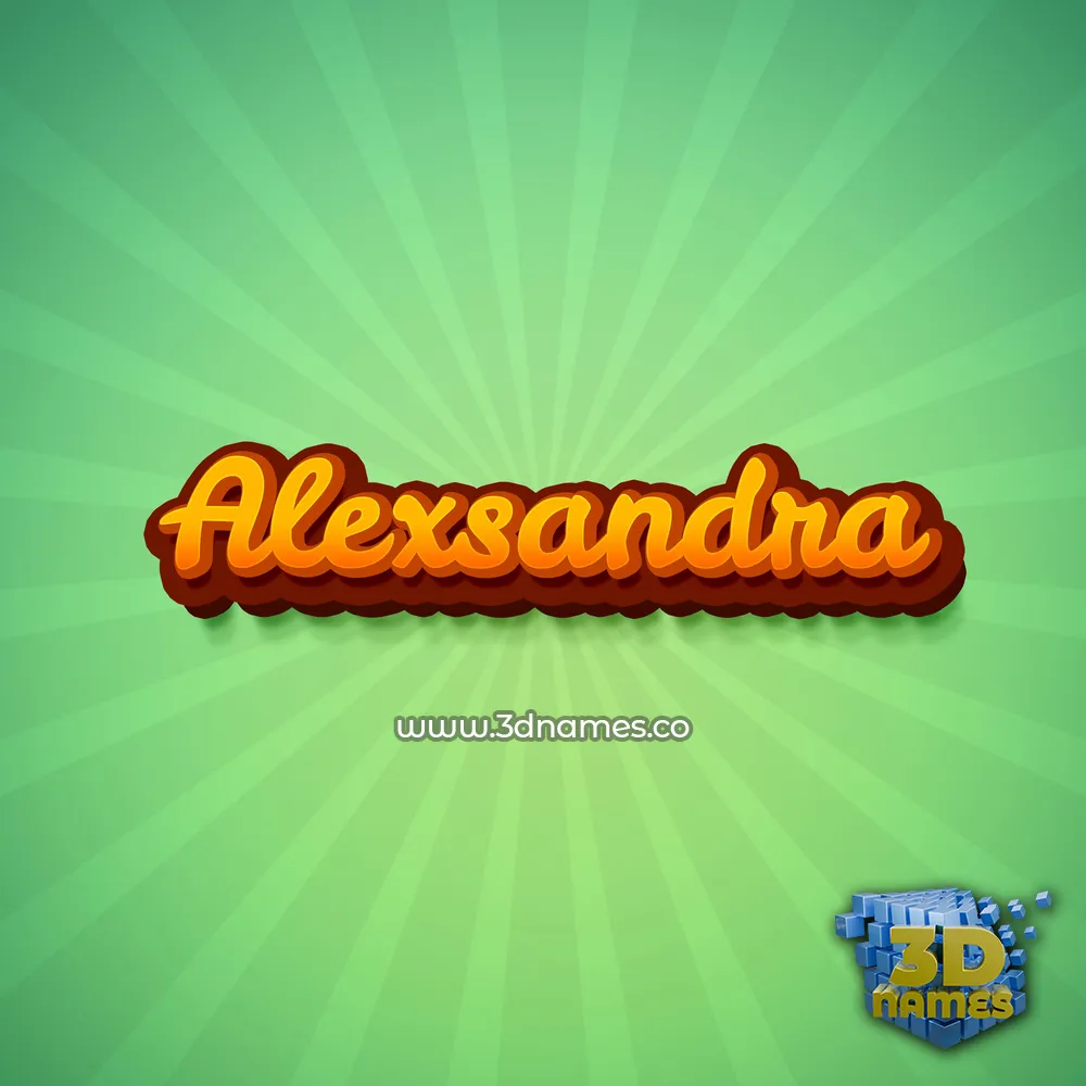 alexsandra in Green Rays style - 3D name wallpaper