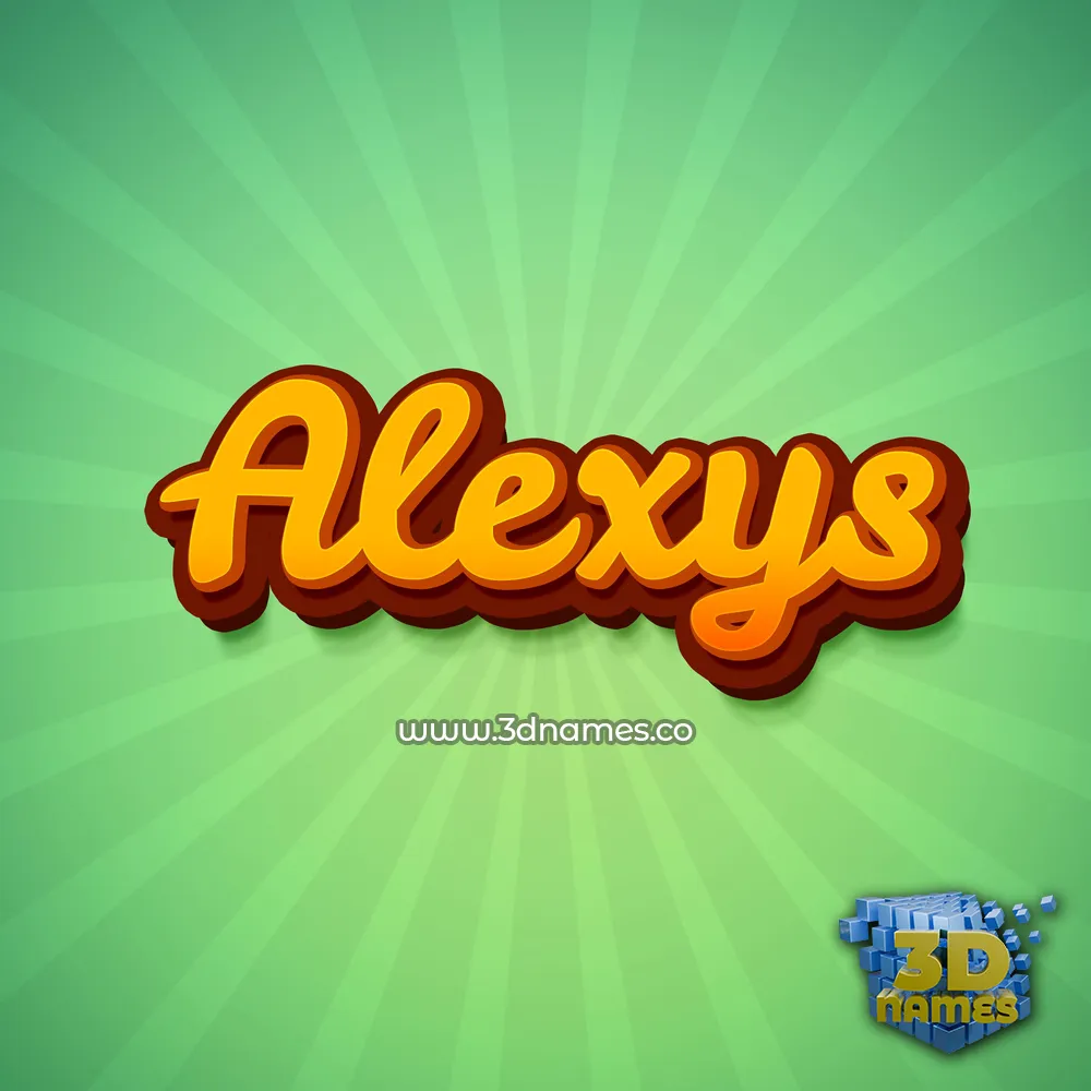 alexys in Green Rays style - 3D name wallpaper
