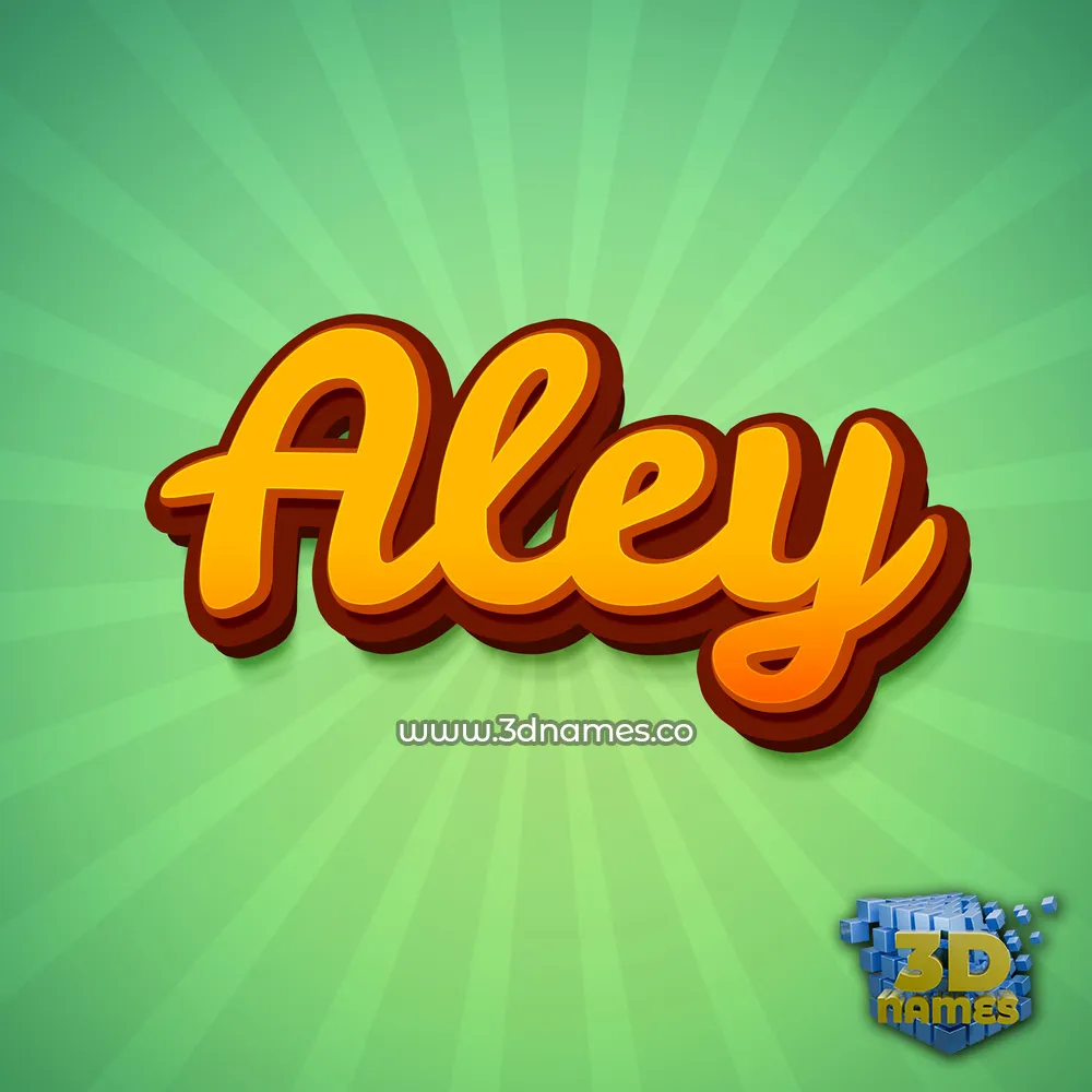 aley in Green Rays style - 3D name wallpaper