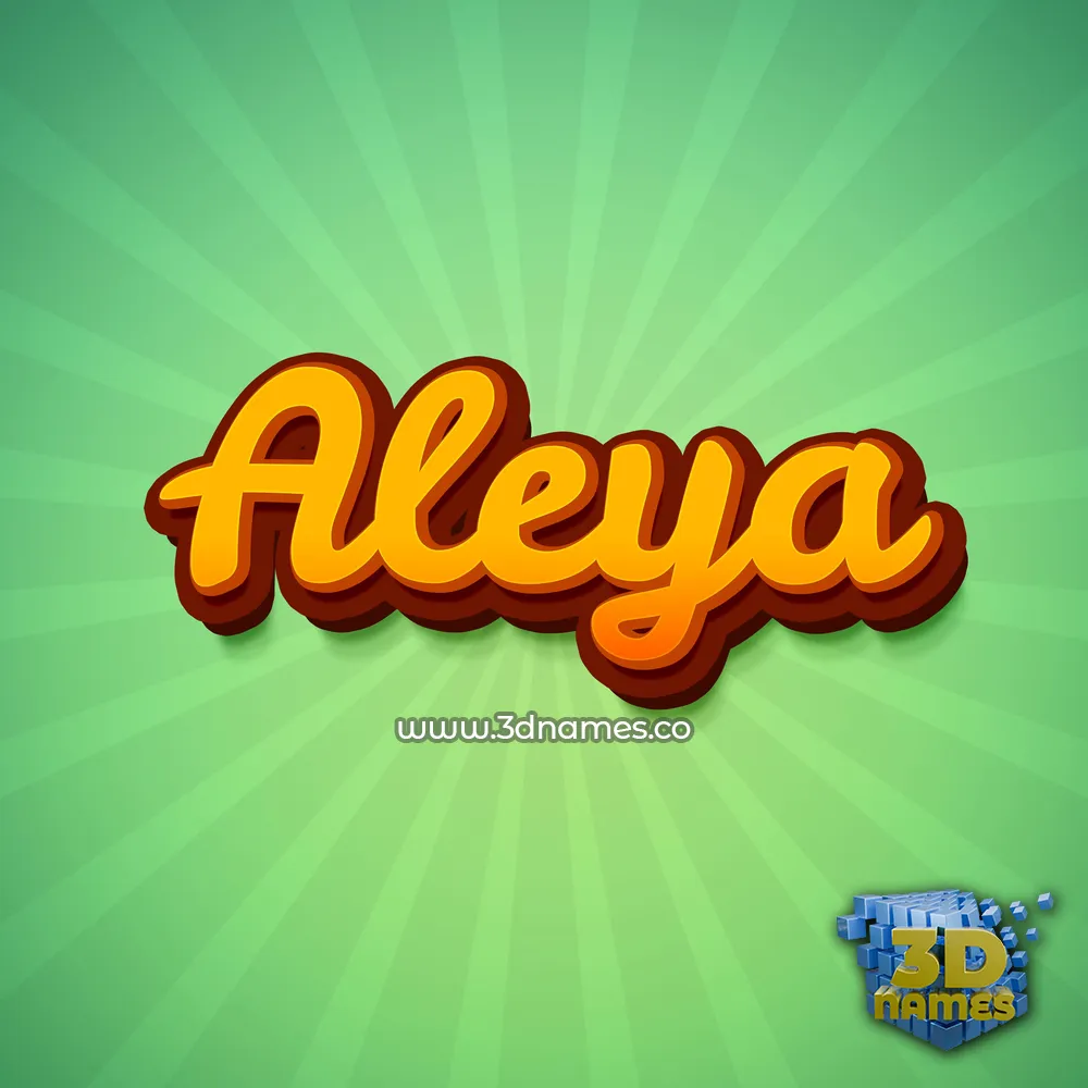 aleya in Green Rays style - 3D name wallpaper