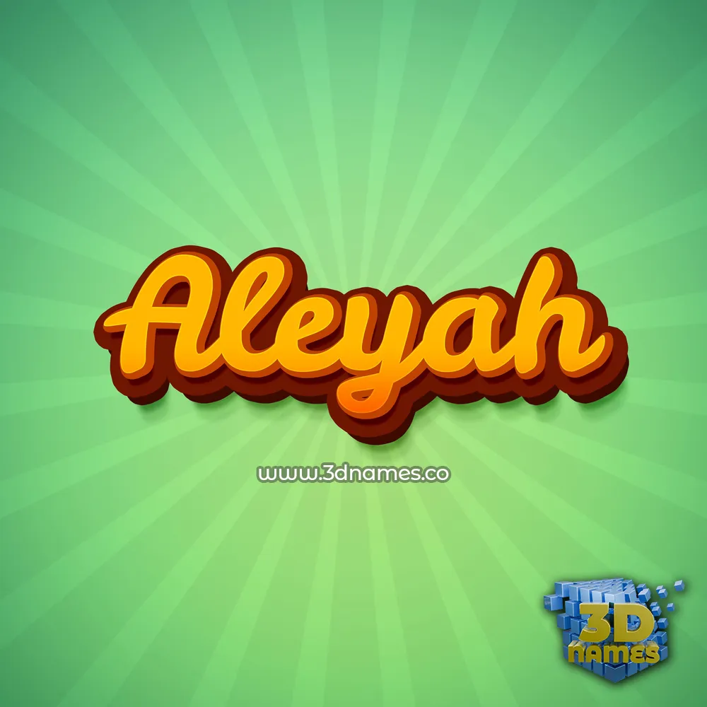 aleyah in Green Rays style - 3D name wallpaper
