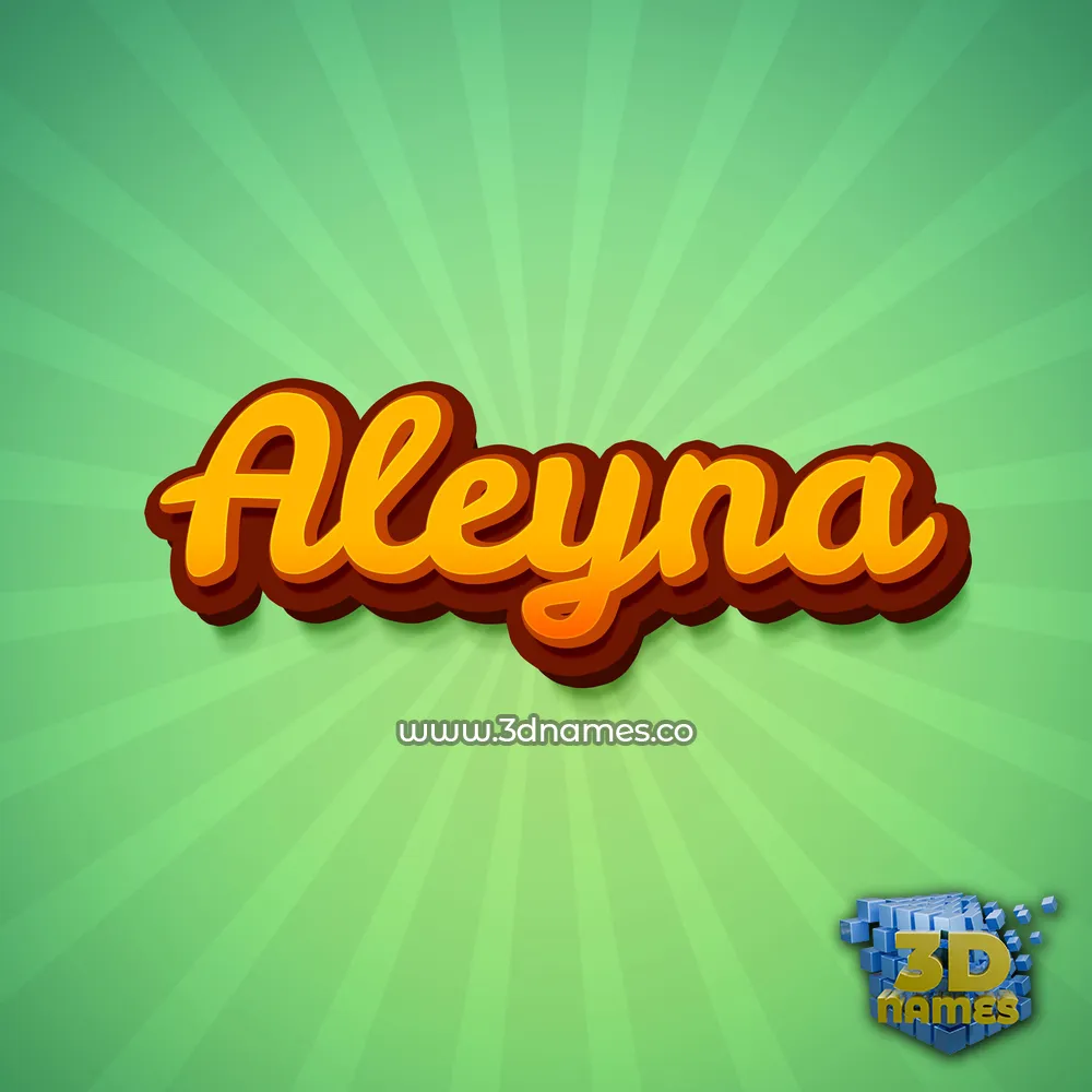 aleyna in Green Rays style - 3D name wallpaper