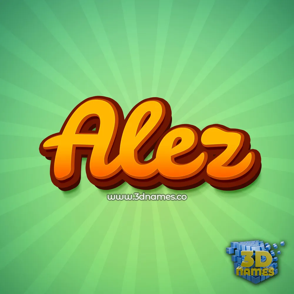 alez in Green Rays style - 3D name wallpaper