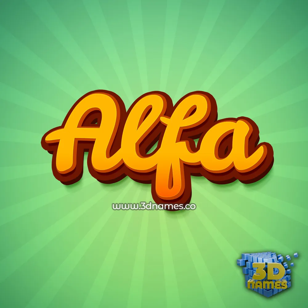 alfa in Green Rays style - 3D name wallpaper