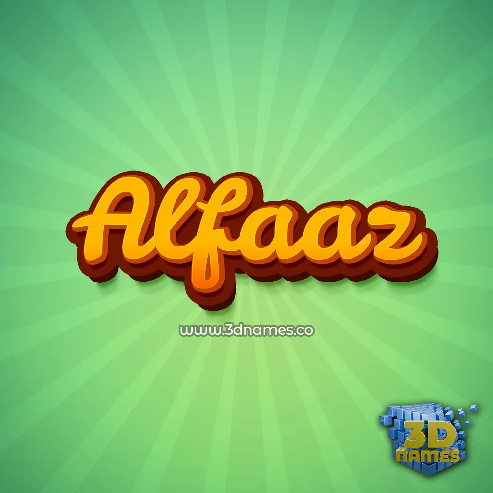 alfaaz in Green Rays style - 3D name wallpaper