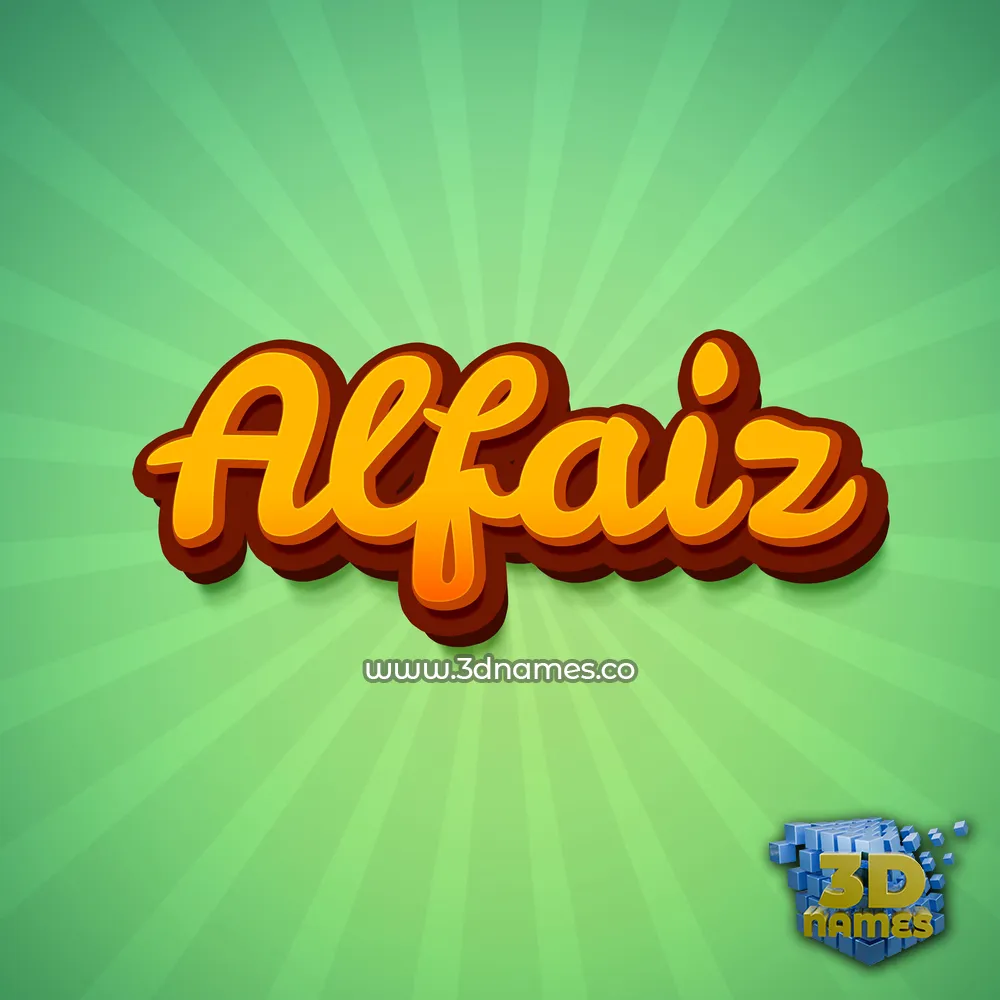 alfaiz in Green Rays style - 3D name wallpaper