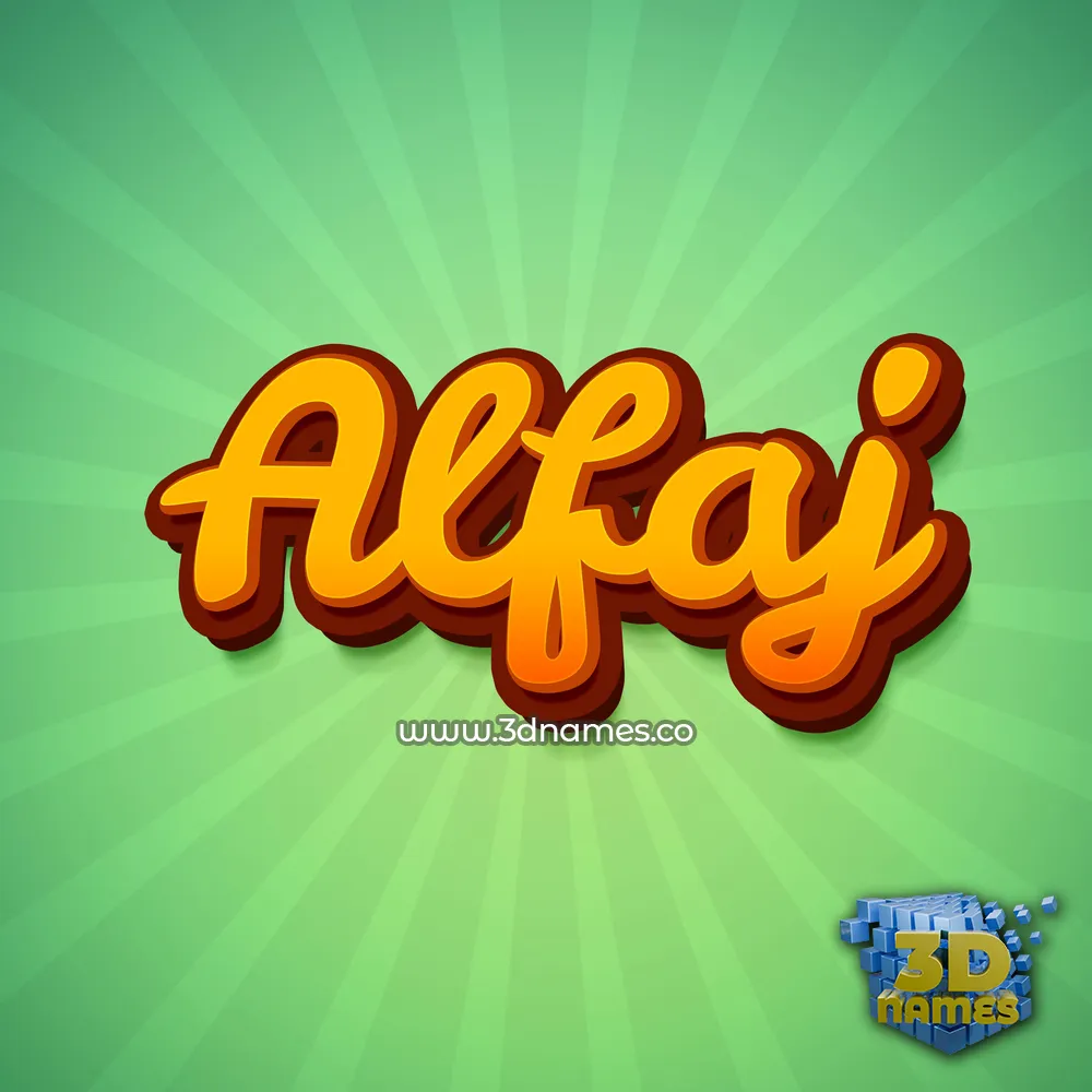 alfaj in Green Rays style - 3D name wallpaper
