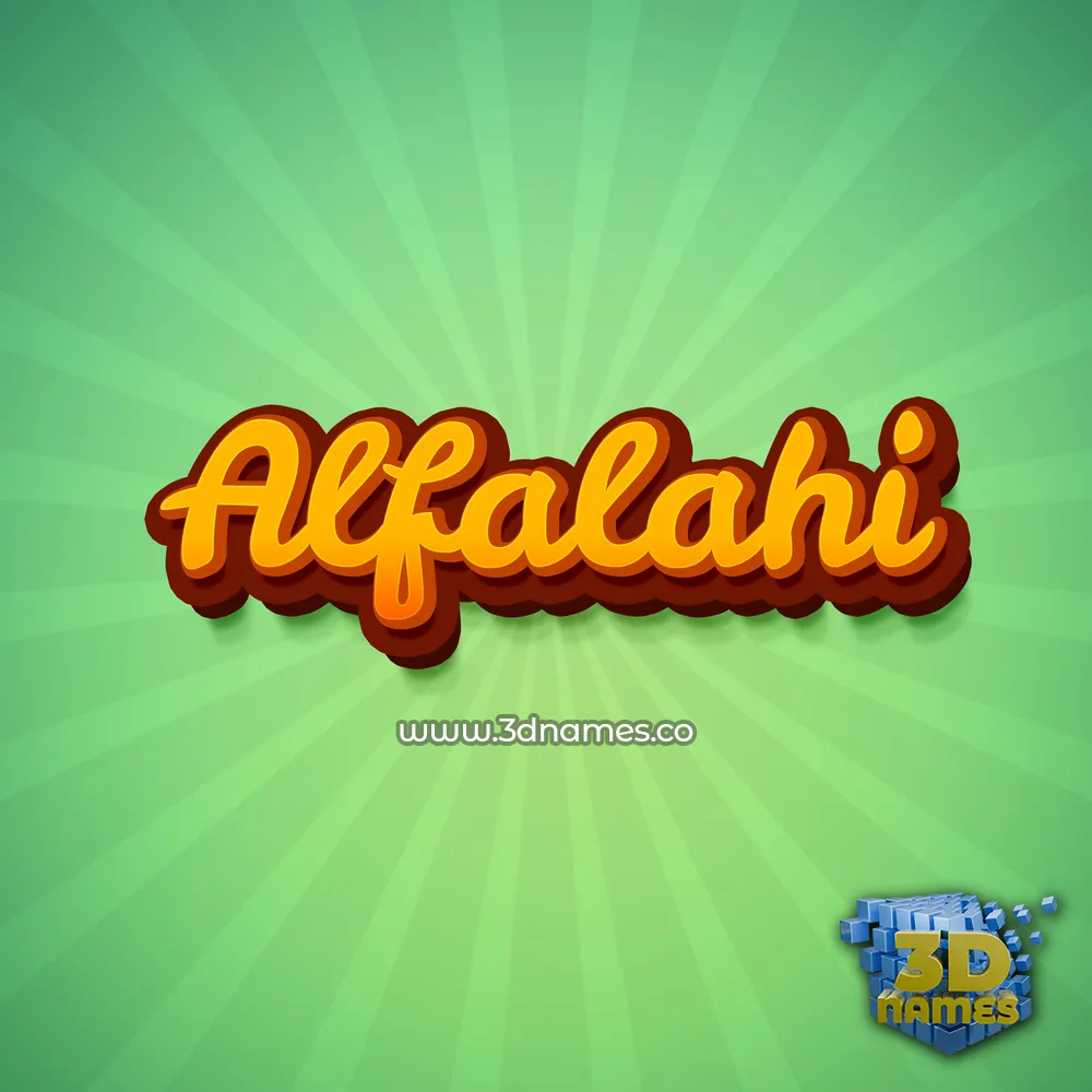 alfalahi in Green Rays style - 3D name wallpaper