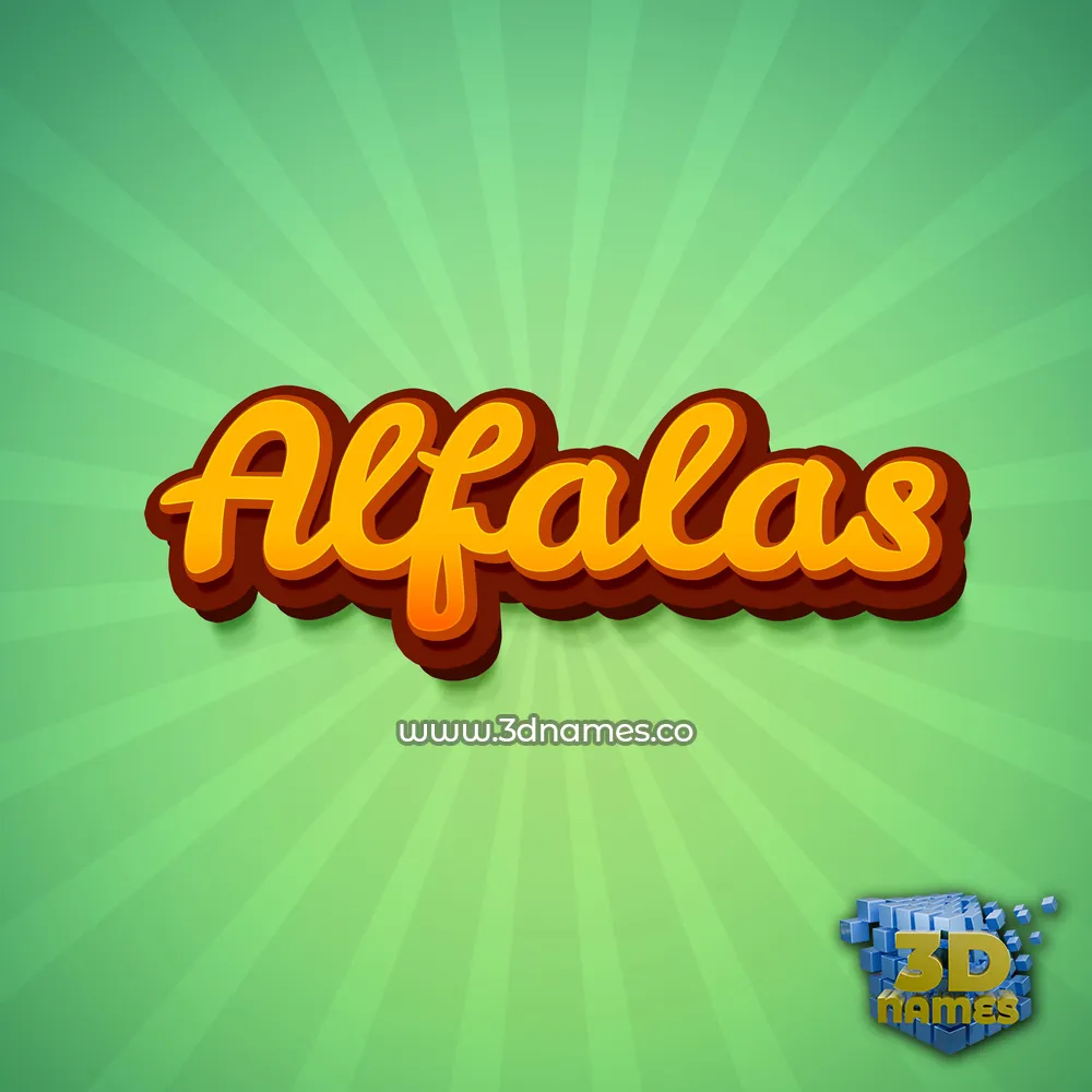 alfalas in Green Rays style - 3D name wallpaper