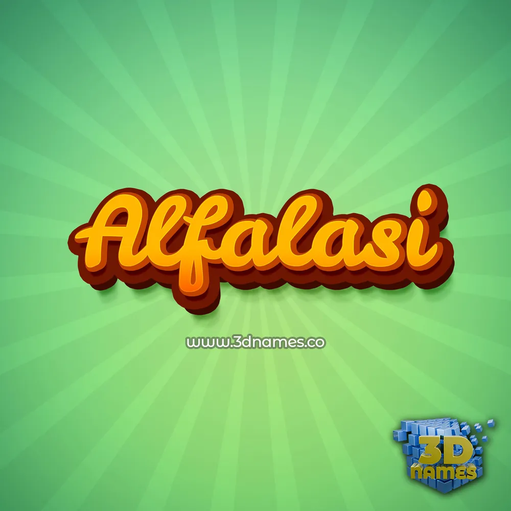 alfalasi in Green Rays style - 3D name wallpaper