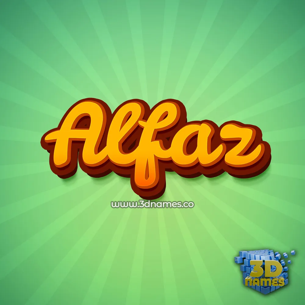 alfaz in Green Rays style - 3D name wallpaper