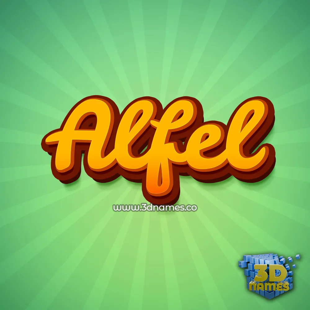 alfel in Green Rays style - 3D name wallpaper