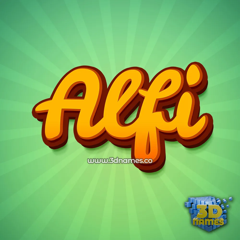 alfi in Green Rays style - 3D name wallpaper