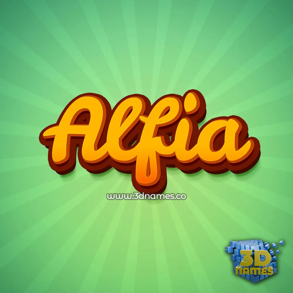 alfia in Green Rays style - 3D name wallpaper