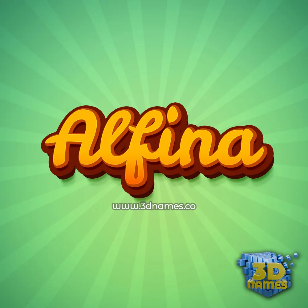 alfina in Green Rays style - 3D name wallpaper