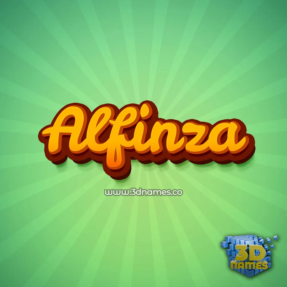alfinza in Green Rays style - 3D name wallpaper