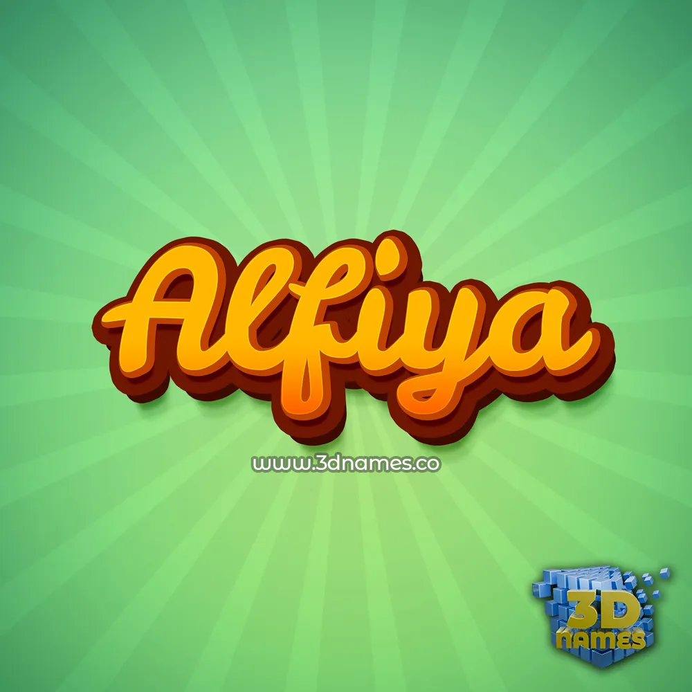 alfiya in Green Rays style - 3D name wallpaper