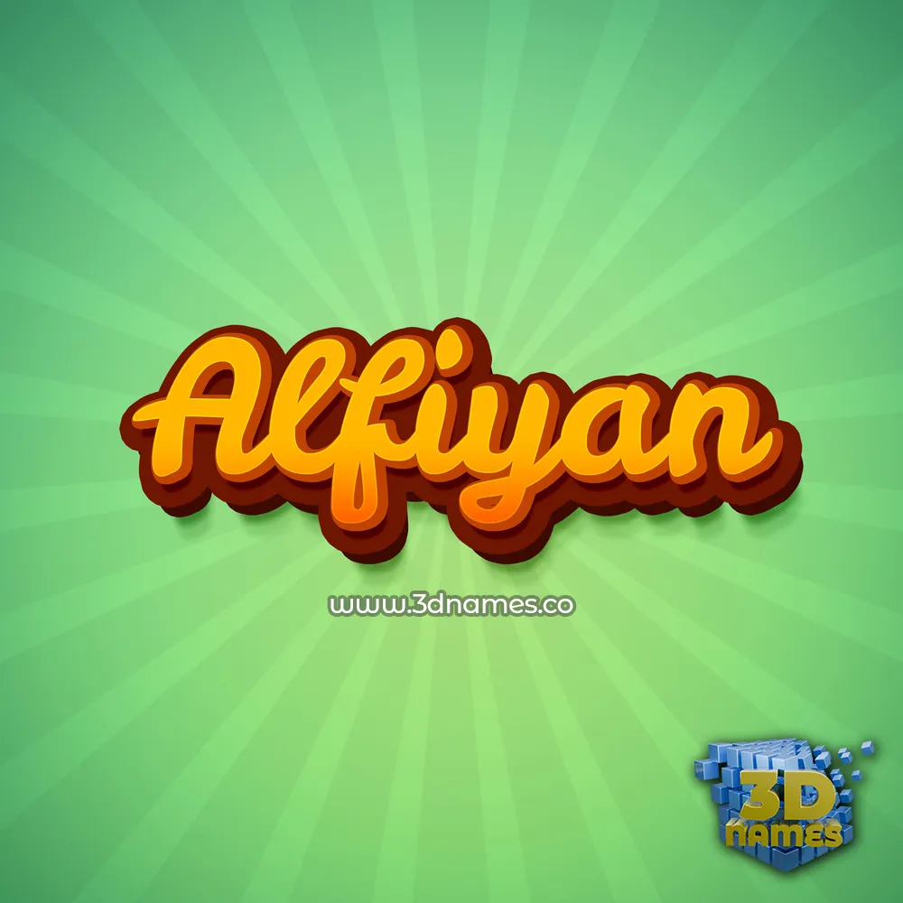 alfiyan in Green Rays style - 3D name wallpaper