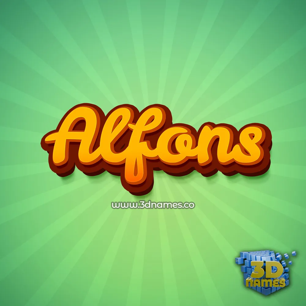alfons in Green Rays style - 3D name wallpaper