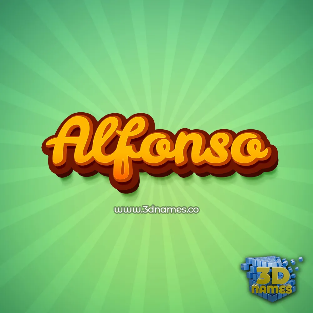 alfonso in Green Rays style - 3D name wallpaper