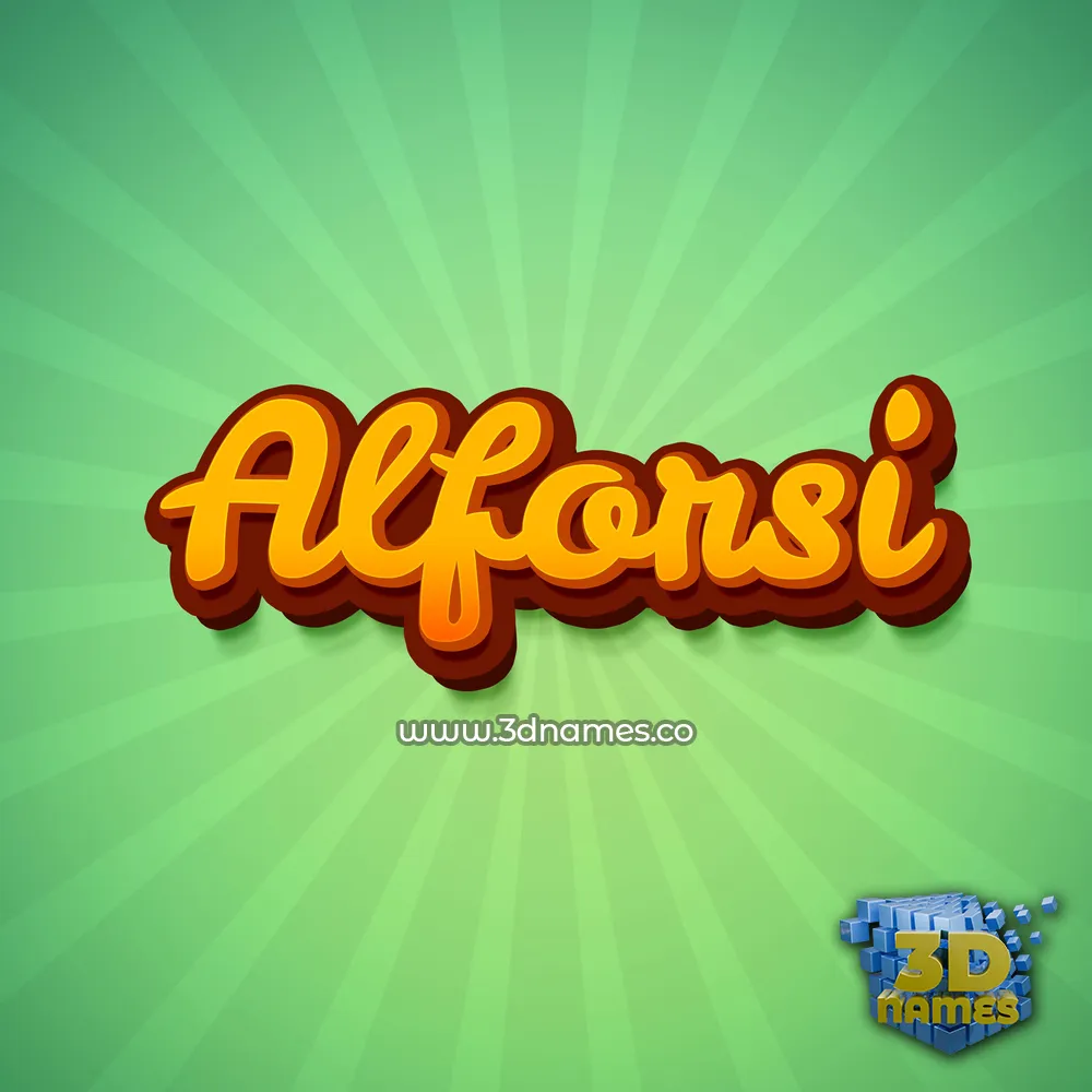 alforsi in Green Rays style - 3D name wallpaper