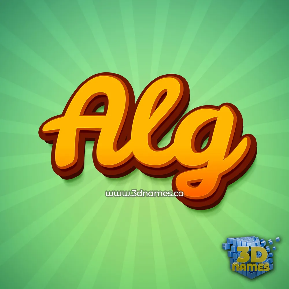 alg in Green Rays style - 3D name wallpaper