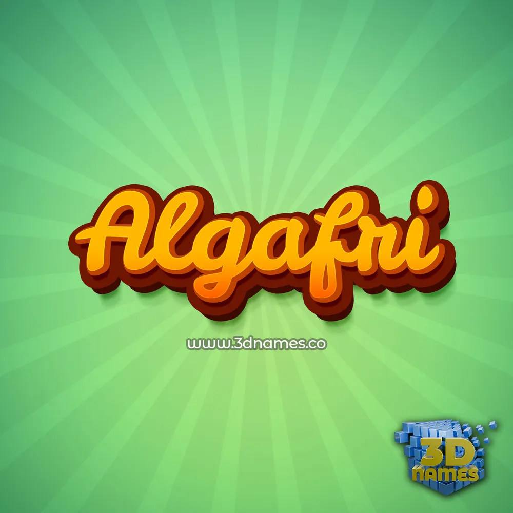 algafri in Green Rays style - 3D name wallpaper