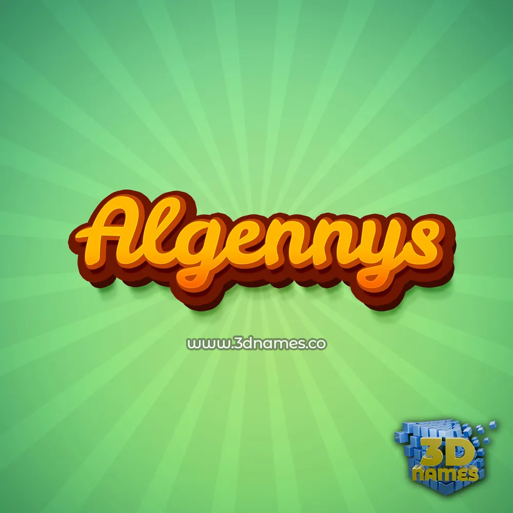 algennys in Green Rays style - 3D name wallpaper