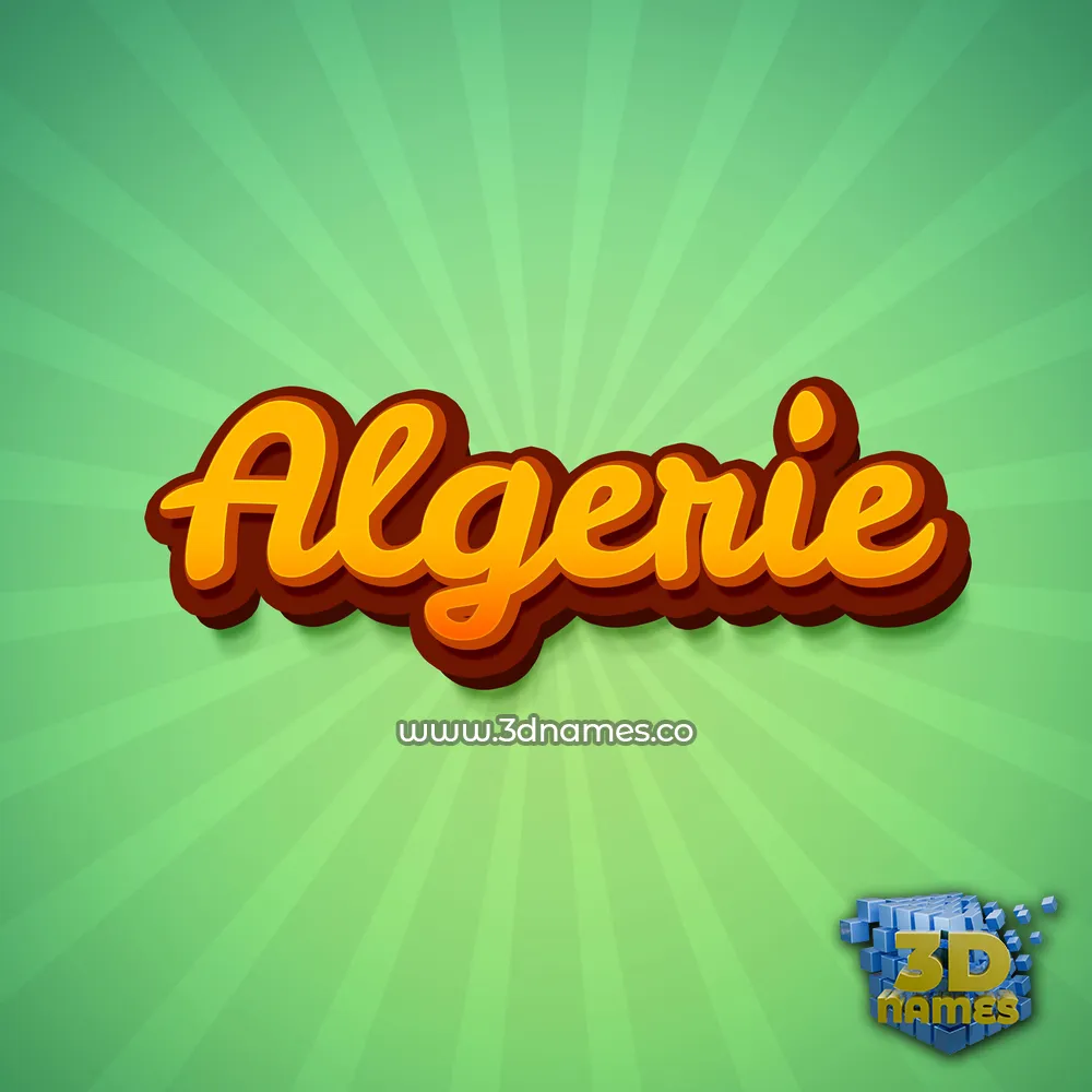 algerie in Green Rays style - 3D name wallpaper