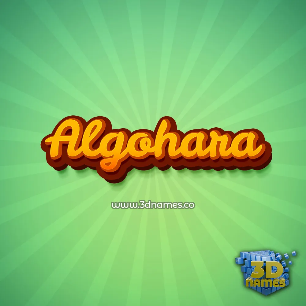 algohara in Green Rays style - 3D name wallpaper