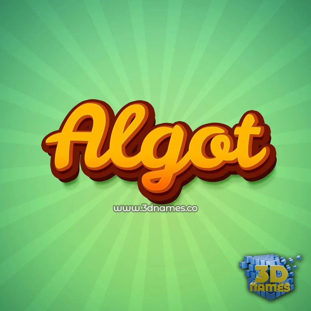 algot in Green Rays style - 3D name wallpaper