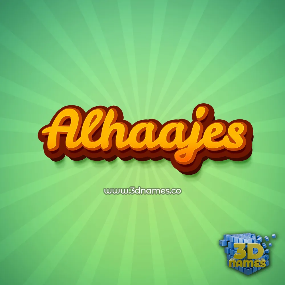 alhaajes in Green Rays style - 3D name wallpaper