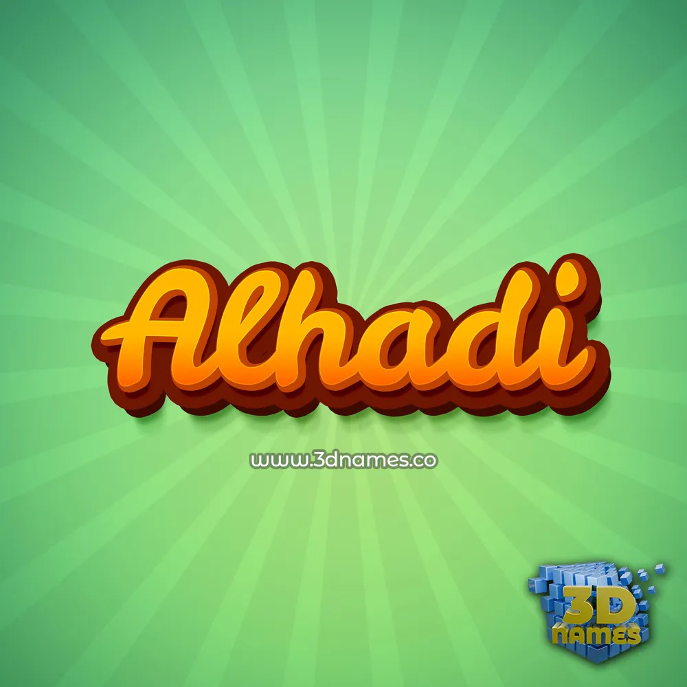 alhadi in Green Rays style - 3D name wallpaper
