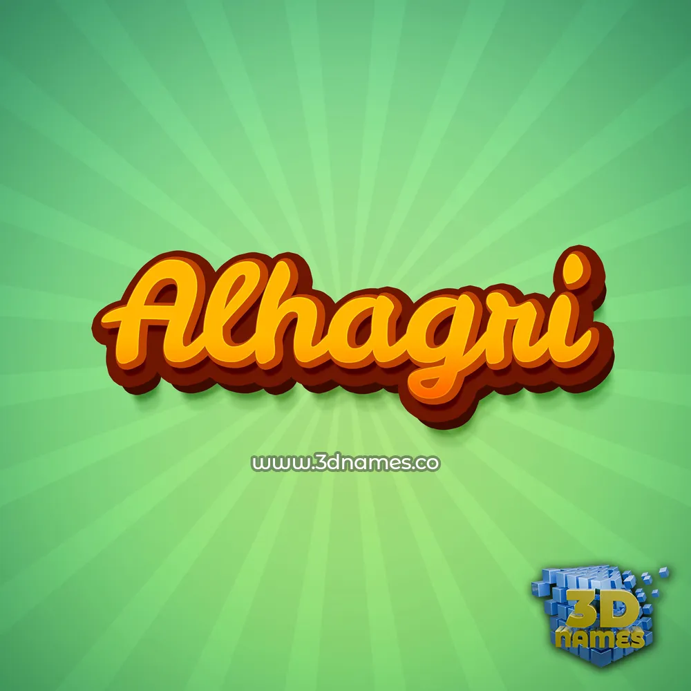 alhagri in Green Rays style - 3D name wallpaper