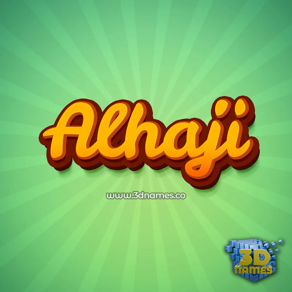 alhaji in Green Rays style - 3D name wallpaper