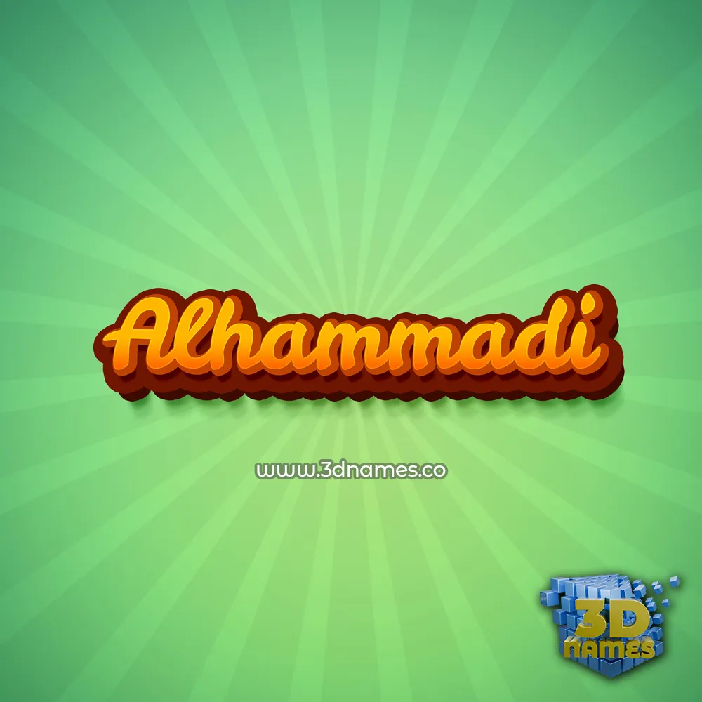 alhammadi in Green Rays style - 3D name wallpaper