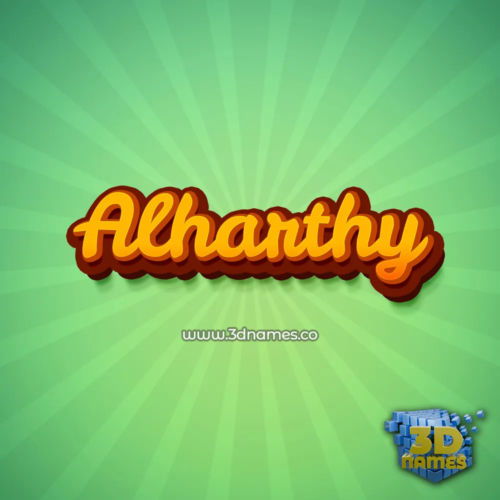 alharthy in Green Rays style - 3D name wallpaper