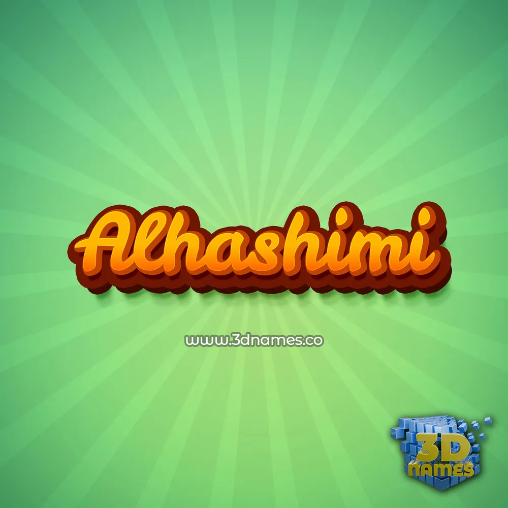 alhashimi in Green Rays style - 3D name wallpaper