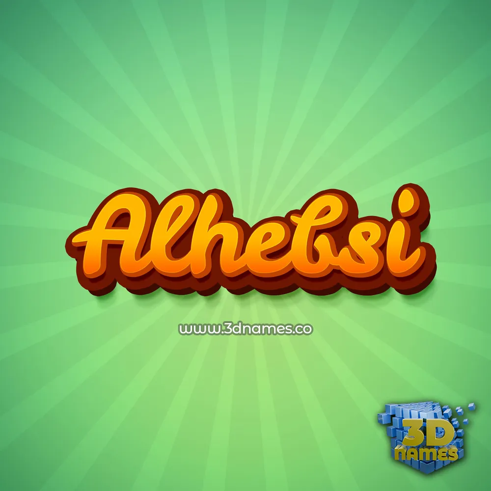 alhebsi in Green Rays style - 3D name wallpaper
