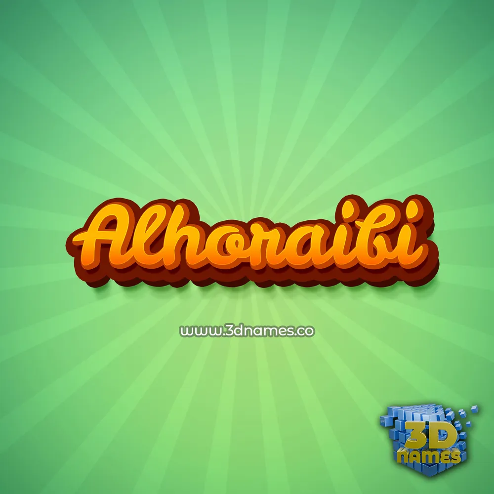 alhoraibi in Green Rays style - 3D name wallpaper
