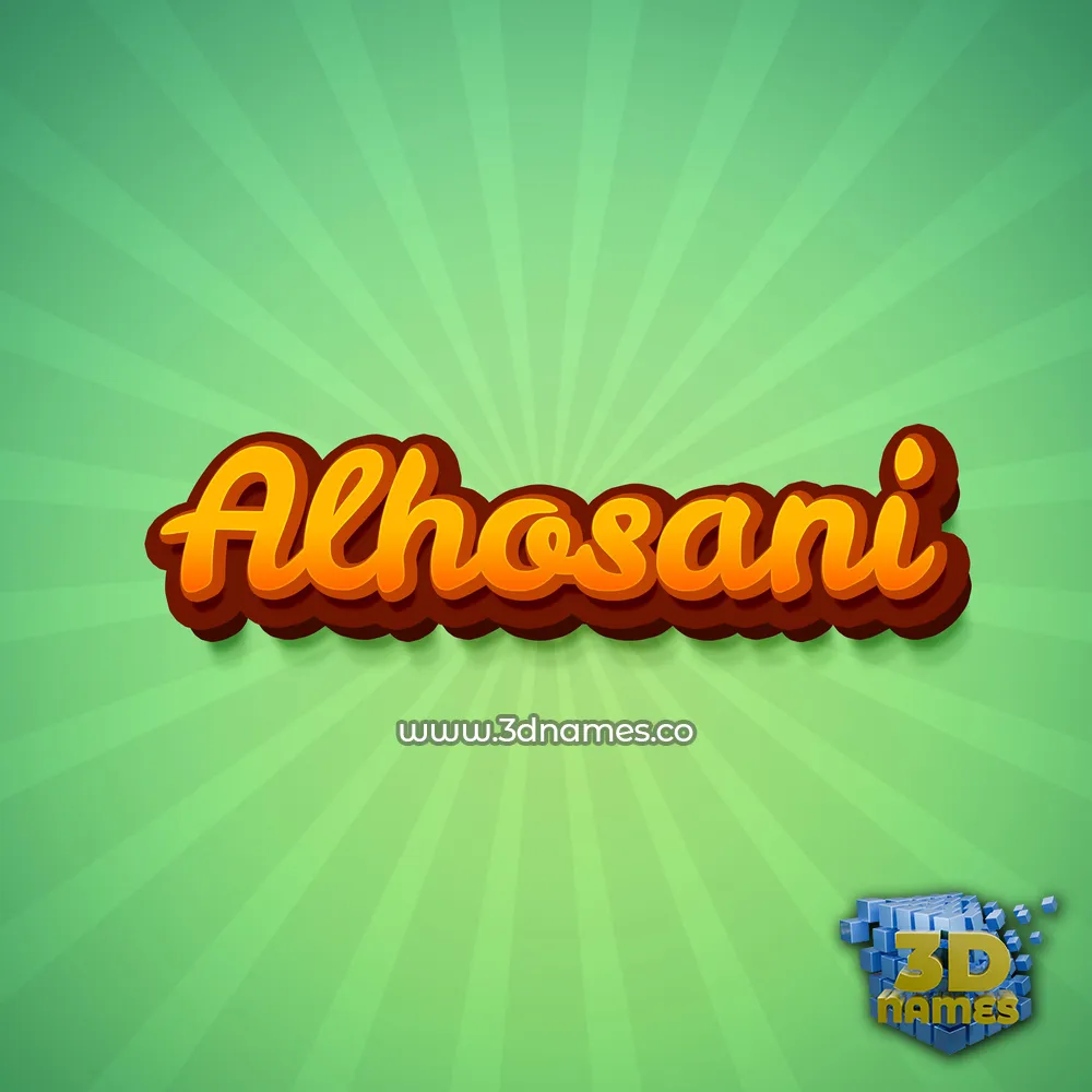 alhosani in Green Rays style - 3D name wallpaper