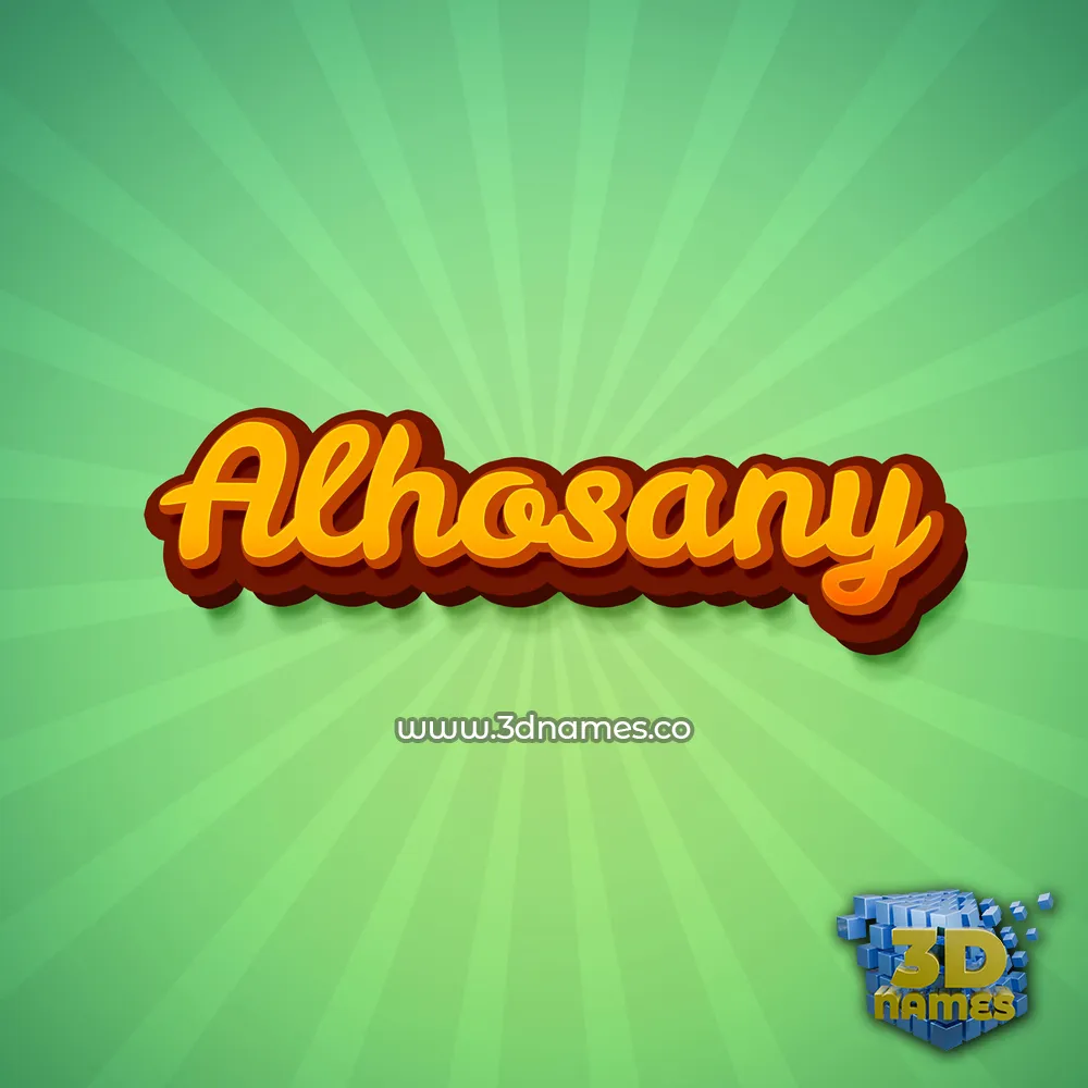 alhosany in Green Rays style - 3D name wallpaper