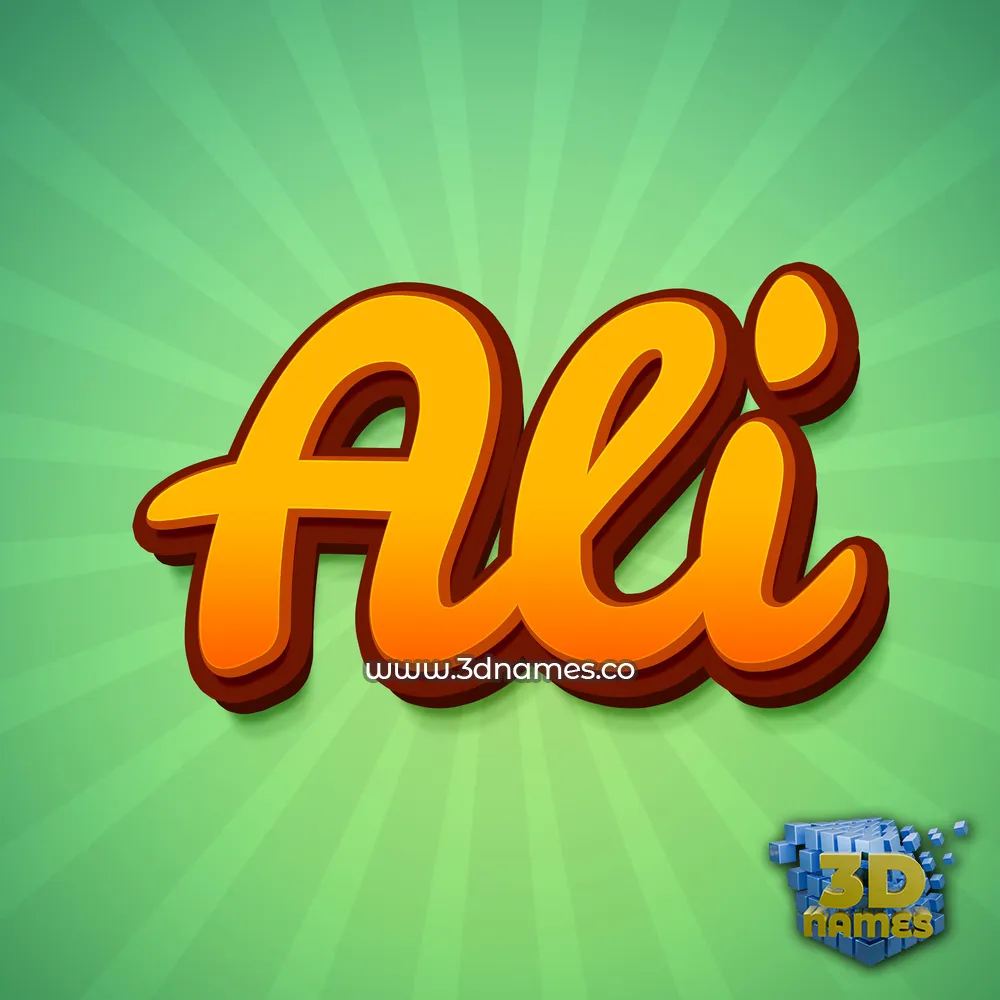 ali in Green Rays style - 3D name wallpaper