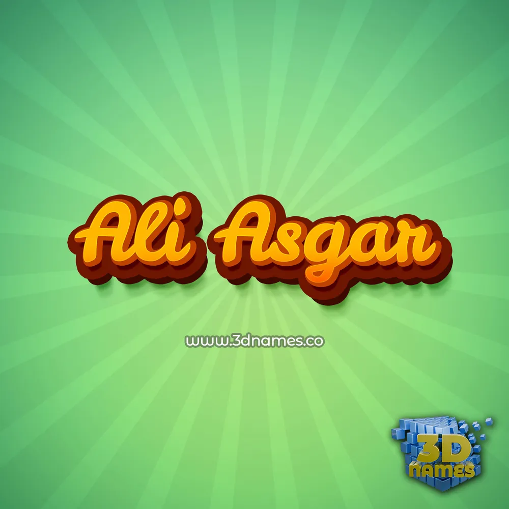 ali asgar in Green Rays style - 3D name wallpaper