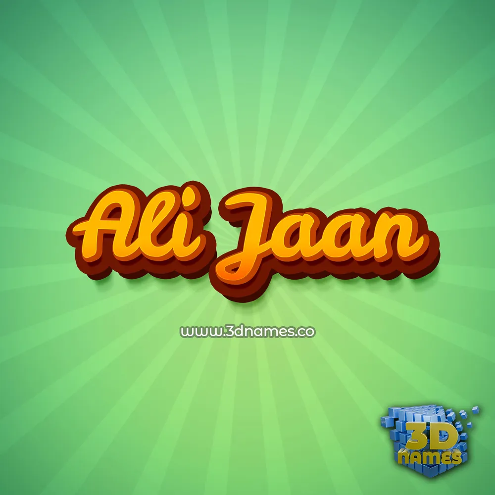 ali jaan in Green Rays style - 3D name wallpaper