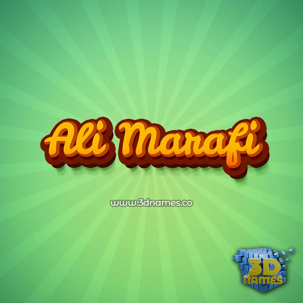 ali marafi in Green Rays style - 3D name wallpaper