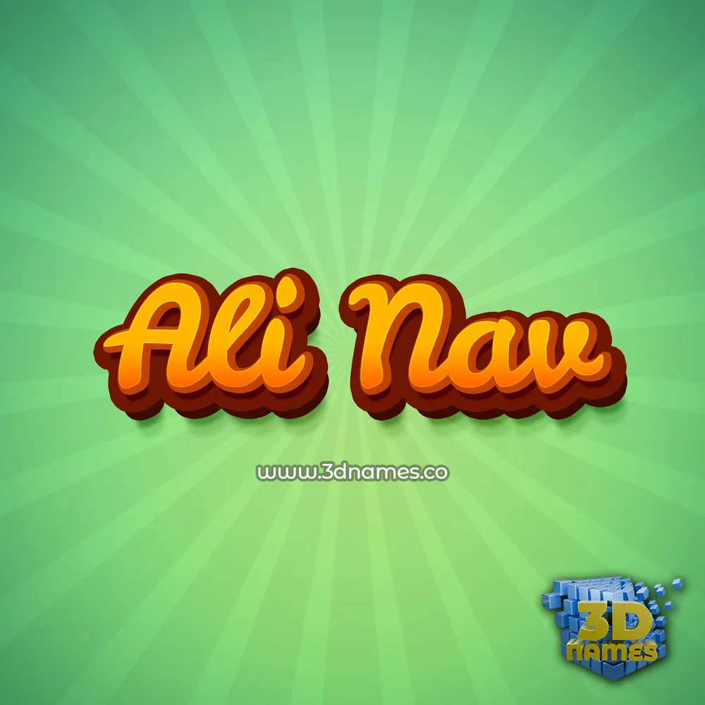 ali nav in Green Rays style - 3D name wallpaper