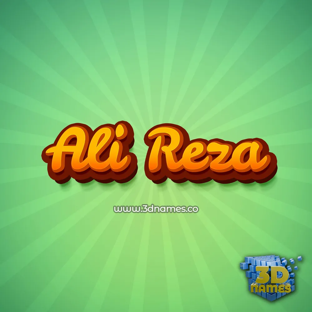 ali reza in Green Rays style - 3D name wallpaper