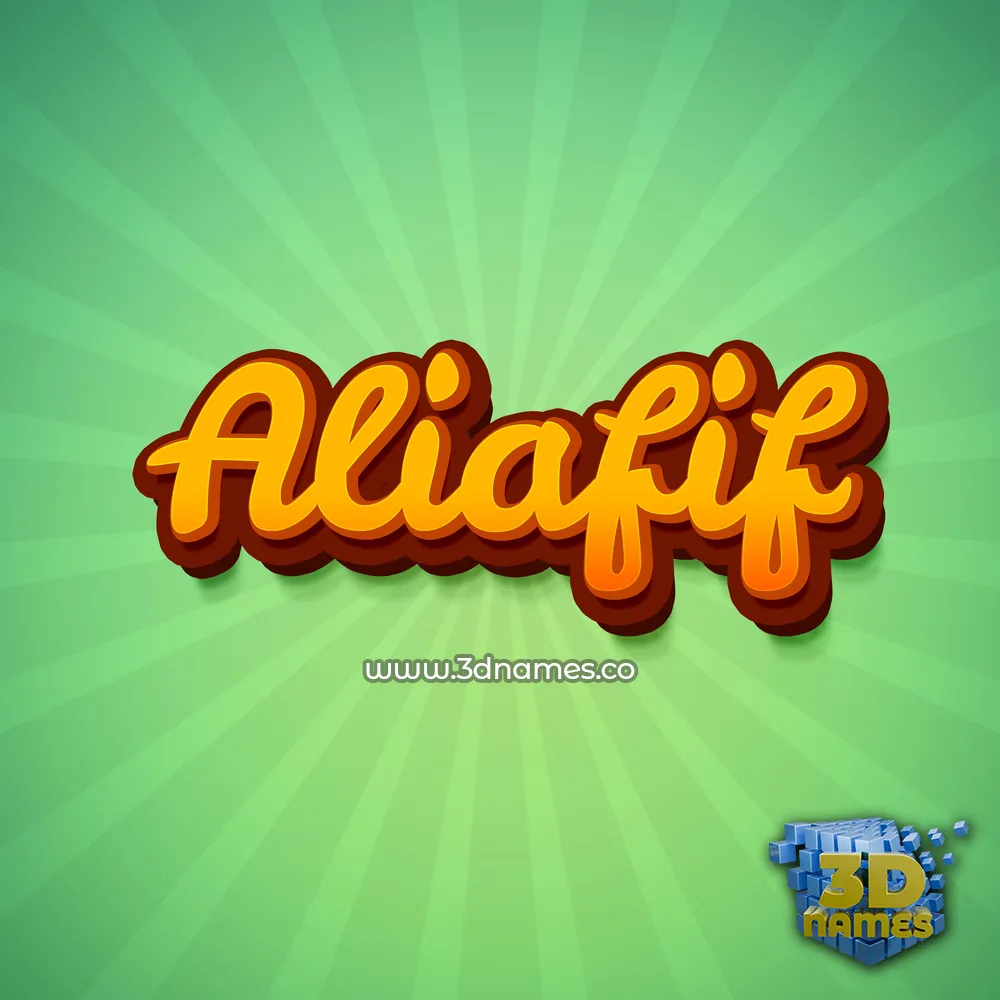 aliafif in Green Rays style - 3D name wallpaper
