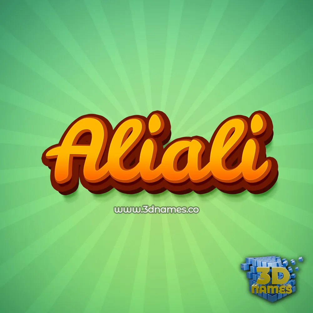 aliali in Green Rays style - 3D name wallpaper